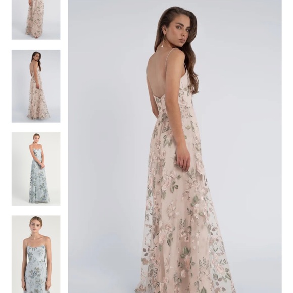 Jenny Yoo Bridesmaid Dress Drew Print Enchanted Floral Soft Blush - Picture 2 of 3
